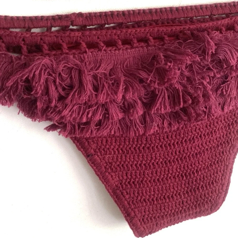 (A11)‎ Suboo Castaway Crochet Bikini Bottom ONLY in PLUM, Size Small, NWT